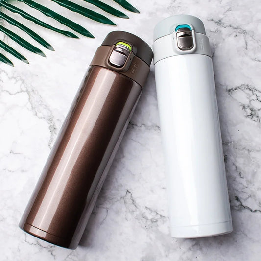 500ML Stainless Steel Bouncing Cover Vacuum Flask Thermos Cup Coffee Tea Milk Thermo Bottle